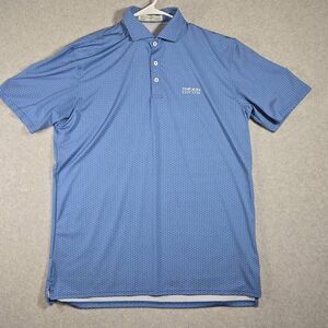 Holderness Bourne Polo Shirt Large Blue Geometric Pattern the Rim Golf Club